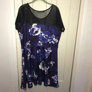 Pink Clove purple/blue floral dress size 16